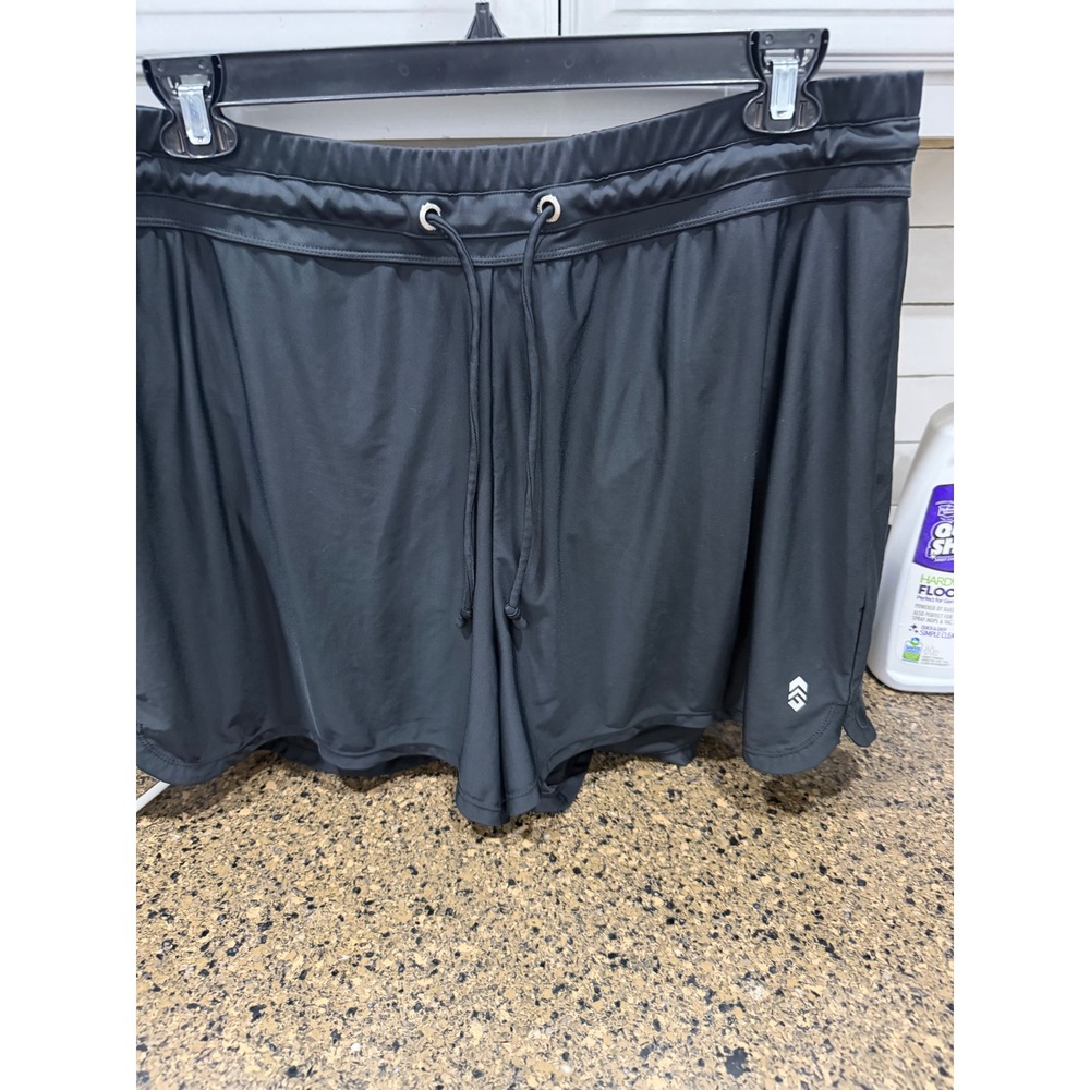 Free Country Womens Black Swim Shorts Board Shorts with‎ Liner Plus Size 20W 22W